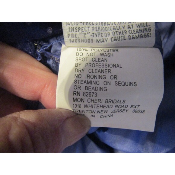 Le Gala by Mon Cheri Cocktail Dress Purple Beaded Sequined Bridesmaid Prom Sz 8 - Picture 9 of 9